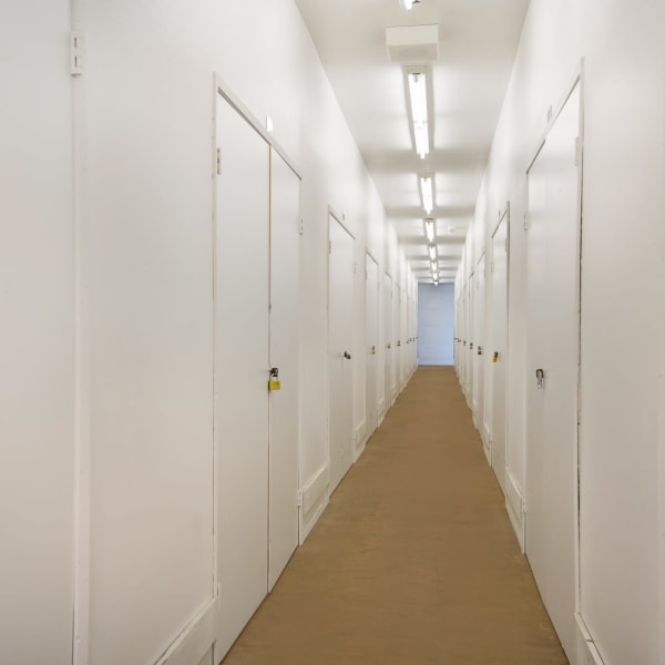 Indoor self storage units at StorQuest Self Storage in Los Angeles, California