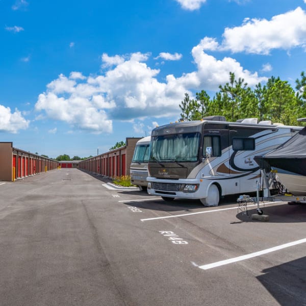 RV, boat, and auto parking at StorQuest Express Self Service Storage in Palm Coast, Florida