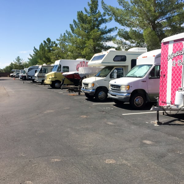 RVs parked at StorQuest Self Storage in Reno, Nevada