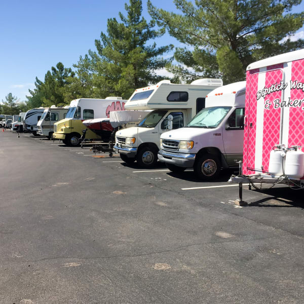RV and boat parking spaces at StorQuest Self Storage in Chandler, Arizona