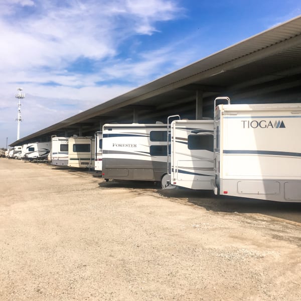 Covered RV and boat parking at StorQuest Self Storage in Long Beach, New York