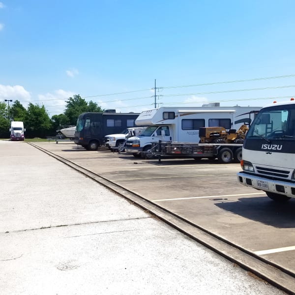 RV, boat, and auto parking spaces at StorQuest Self Storage in Tampa, Florida
