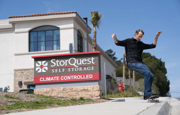 Our Ambassador Tony Hawk for StorQuest Self Storage in Santa Monica, California graphic