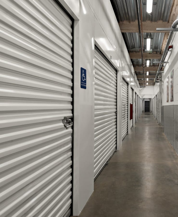 Accessible indoor storage units at StorQuest Self Storage in Ventura, California