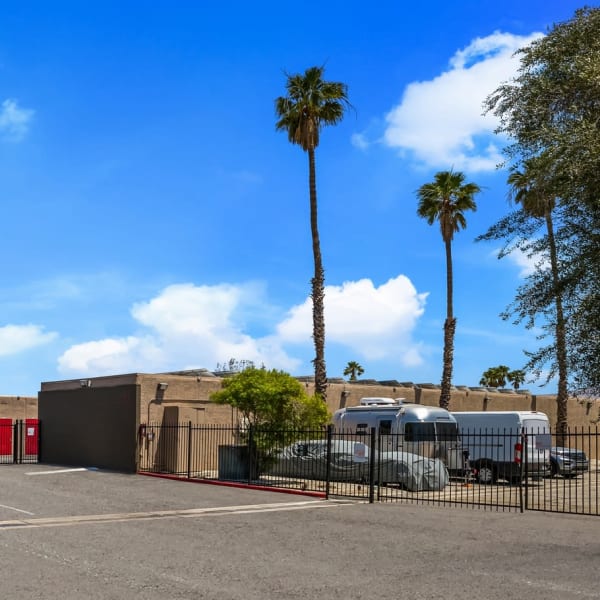 Outdoor RV parking at StorQuest Self Storage in Palm Springs, California